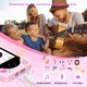 Telefon inteligent, digital, pentru copii 3-10ani, ecran tactil de 2,4 inch, camera dubla, jocuri educative, foto si video, functii multiple, suporta card de 32GB, moale si durabil, 300000pixeli, baterie puternica de 800mAh, roz