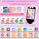 Telefon inteligent, digital, pentru copii 3-10ani, ecran tactil de 2,4 inch, camera dubla, jocuri educative, foto si video, functii multiple, suporta card de 32GB, moale si durabil, 300000pixeli, baterie puternica de 800mAh, roz