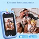 Telefon inteligent, digital, pentru copii 3-10ani, ecran tactil de 2,4 inch, camera dubla, jocuri educative, foto si video, functii multiple, suporta card de 32GB, moale si durabil, 300000pixeli, baterie puternica de 800mAh, albastru