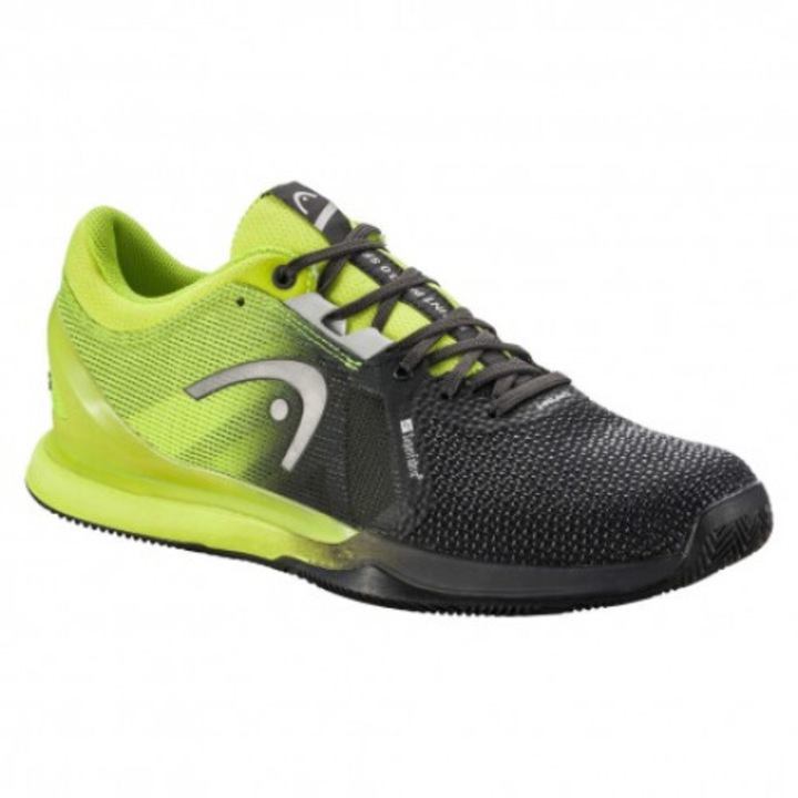 Pantofi Head Sprint Pro Clay, negru-lime, Negru/Verde lime