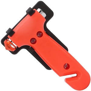 Ciocan de urgenta din plastic, SDEPOT®, dispozitiv 2 in 1 pentru spart geamuri auto si taiat centura de siguranta, portocaliu