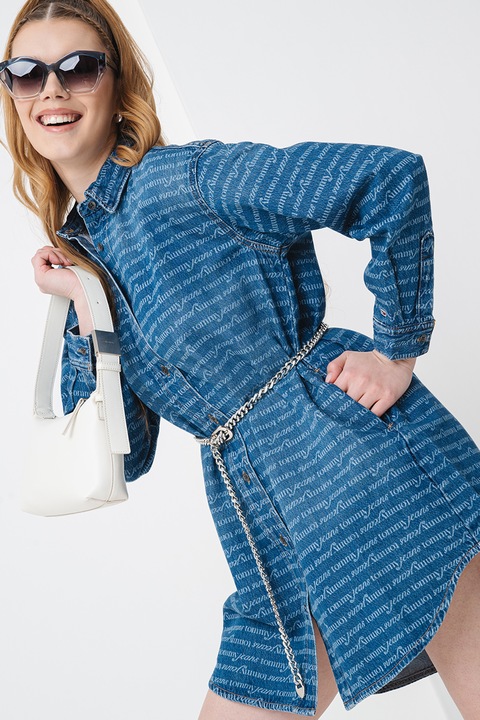 Tommy Jeans, Дънкова рокля тип риза, Тъмносин