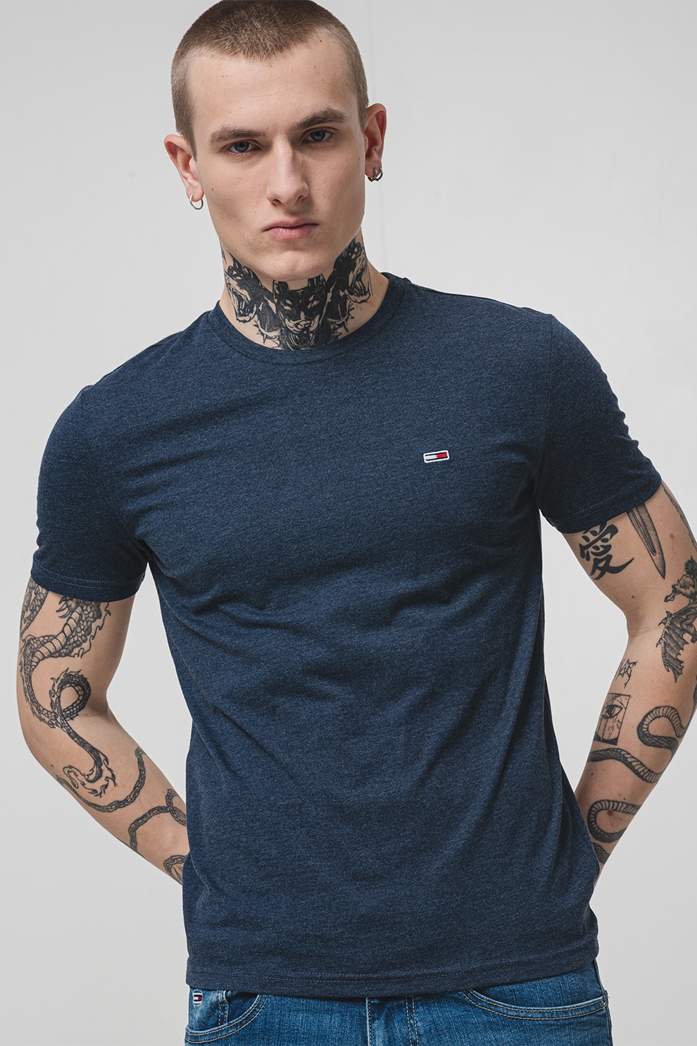 Tommy Jeans, Tricou slim fit, Bleumarin, S