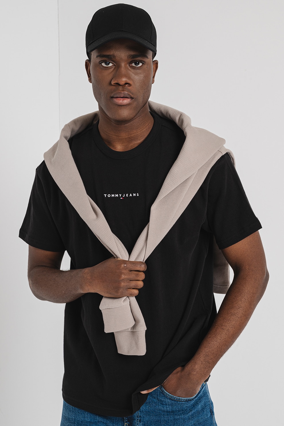 Tommy Jeans, Tricou relaxed fit din bumbac, Negru, XL