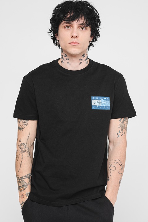 Tommy Jeans, Póló logómintával, Fekete