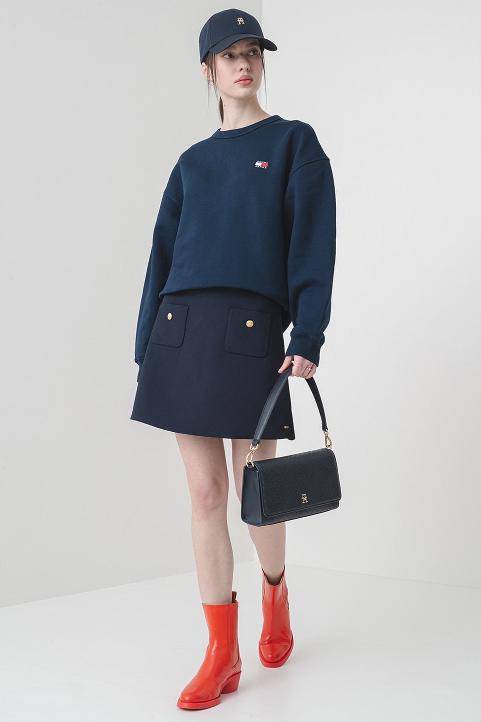 ERI♡ Tommy Jeans, Bluza de trening lejera cu logo brodat, Rosu