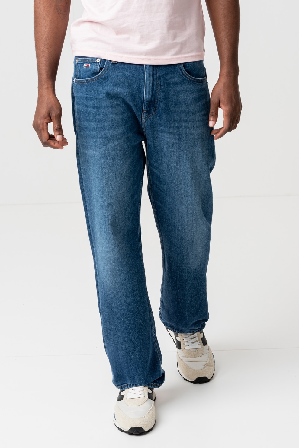 Tommy Jeans, Blugi relaxed fit, Albastru inchis, W33-L32