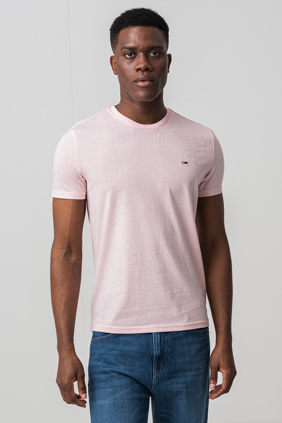 Tommy Jeans, Tricou slim fit, Roz pastel, XL