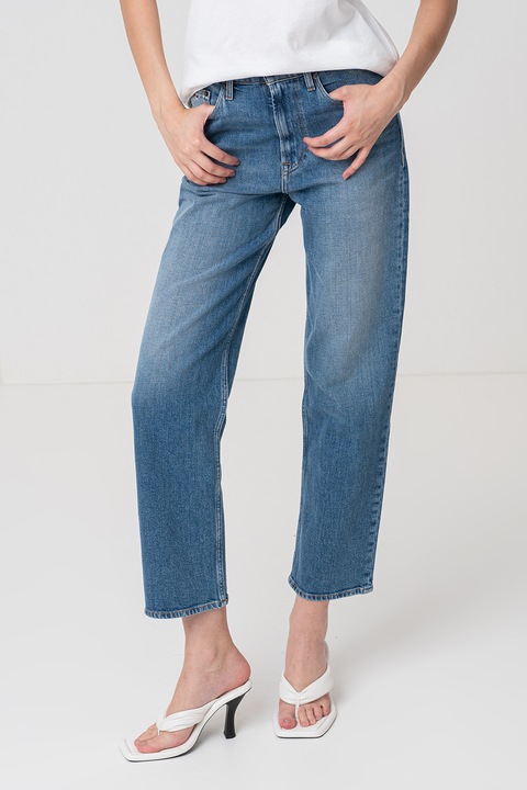 Tommy Jeans, Blugi crop drepti Layla, Albastru