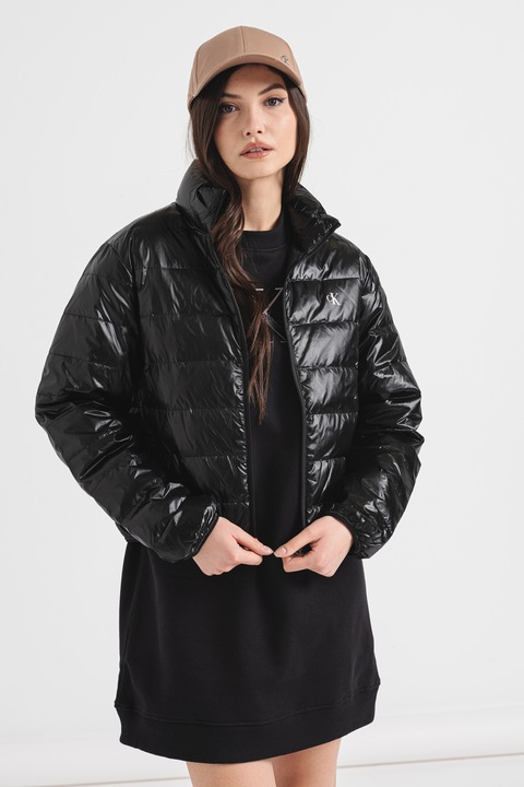 CALVIN KLEIN JEANS, Подплатено зимно яке, Черен