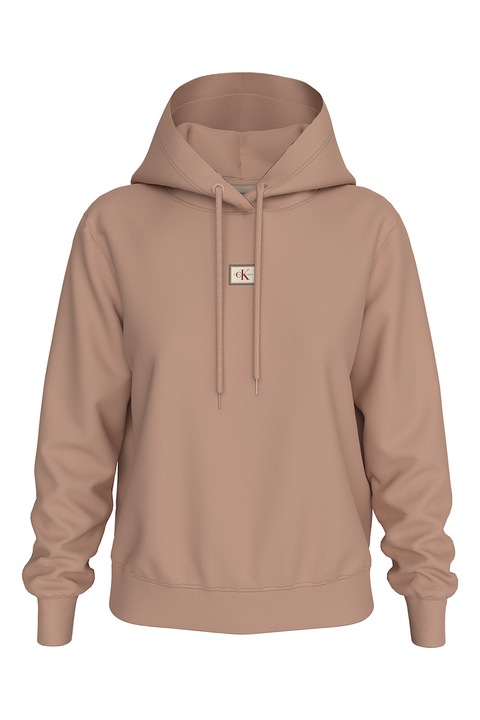 CALVIN KLEIN JEANS, Hanorac din bumbac cu detaliu logo, Portocaliu persan