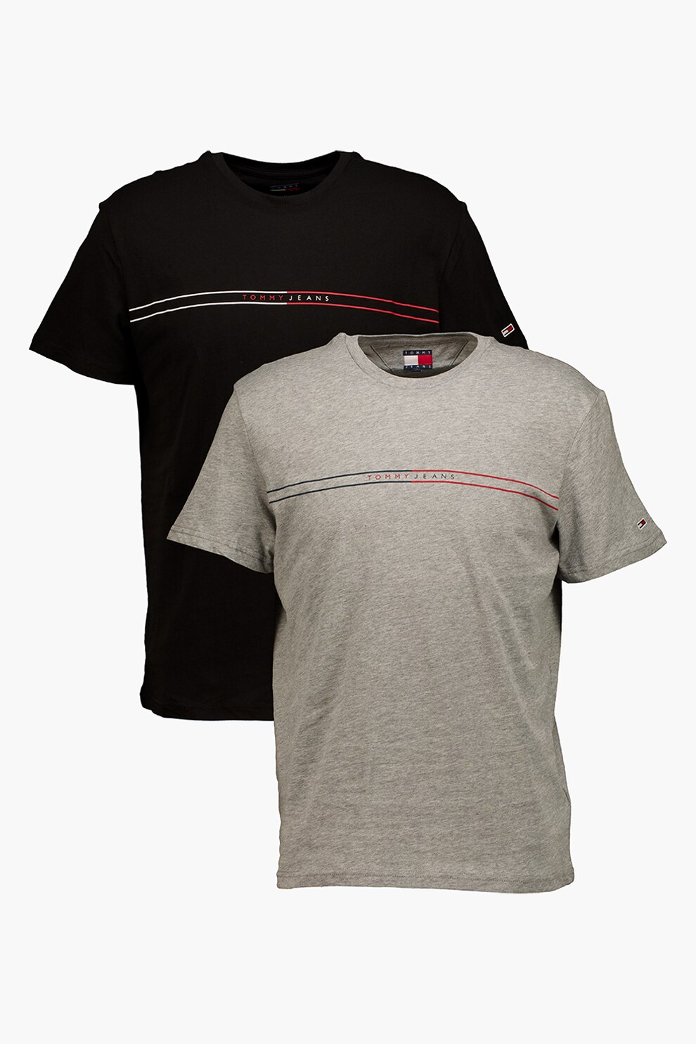 Tommy Jeans, Set de tricouri slim-fit - 2 Piese, Negru, Gri deschis melange, S