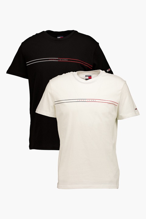 Tommy Jeans, Set de tricouri slim-fit - 2 Piese, Rosu, Negru, Alb optic, S