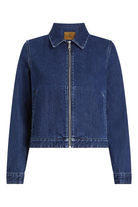 CALVIN KLEIN JEANS, Яке от деним с цип, Тъмносин