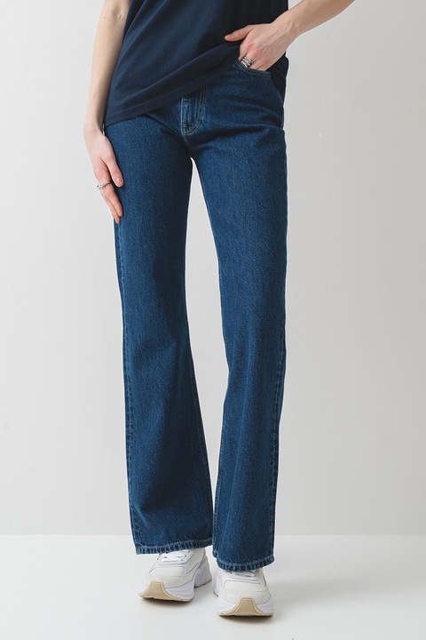 CALVIN KLEIN JEANS, Blugi cu croiala bootcut si talie medie, Indigo, W30-L32