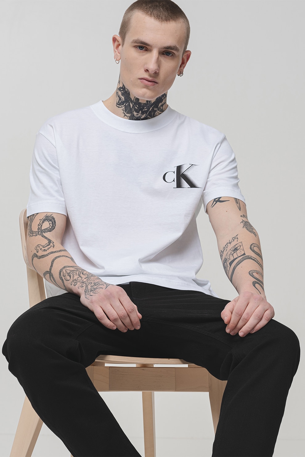 CALVIN KLEIN JEANS, Tricou din bumbac cu logo, Alb optic, XL