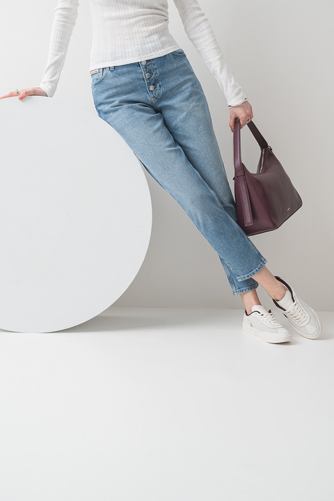 CALVIN KLEIN JEANS, Blugi mom fit cu talie medie, Albastru deschis, W26-L28