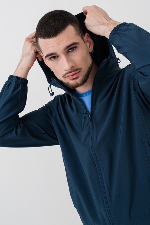 CALVIN KLEIN, Jacheta cu gluga, pentru antrenament, Albastru inchis