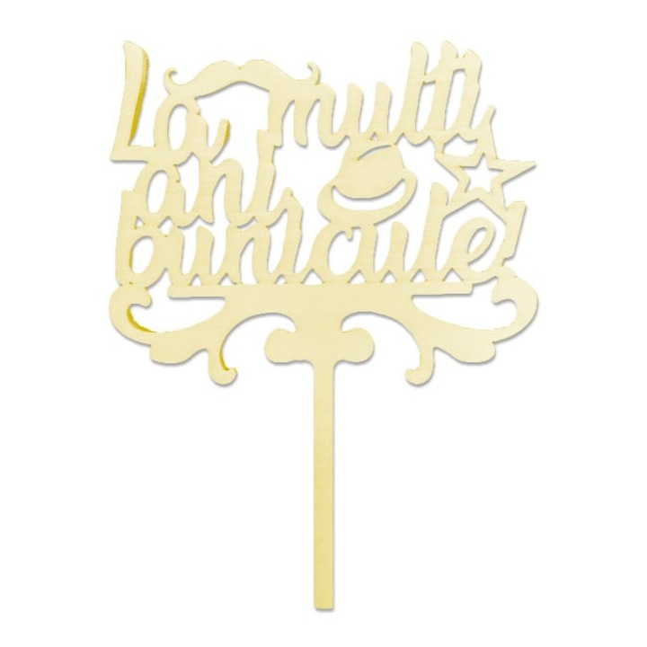 Topper, Ornament Decorativ din lemn "La multi ani bunicule!", Velve