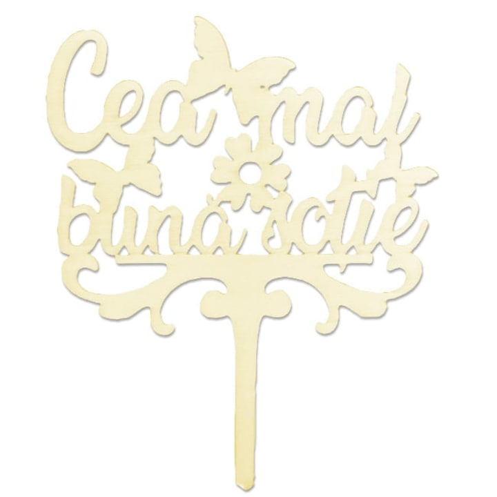 Topper, Ornament Decorativ din lemn "Cea mai buna sotie", Velve