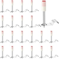 Set de 50 cuie rotunde, cleme cu carlig, bolturi pentru pistol de cuie manual, cu clema atasata, de 7.3 mm, pentru beton, lemn, caramida, tavane, pereti, pardoseli