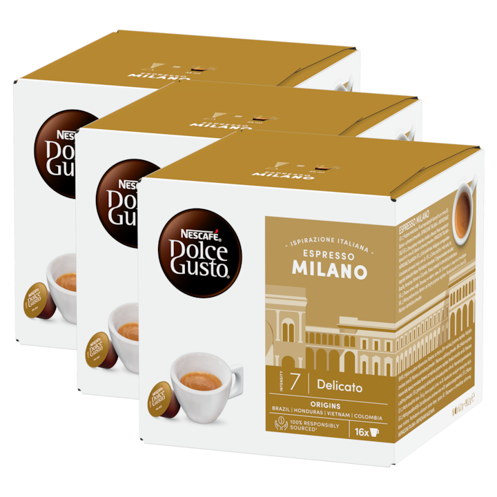 Кафе капсули Nescafe Dolce Gusto Milano, 3 х 16 капсули, 297.6 гр