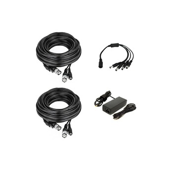 Kit complet de accesorii cu cabluri plug & play 40m pentru sisteme de supraveghere cu 2 camere Kit complet de accesorii cu cabluri plug & play 40m pentru sisteme de supraveghere cu 2 camere