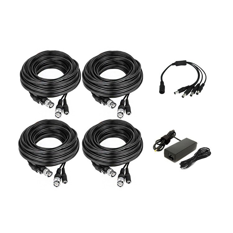 Kit complet de accesorii cu cabluri plug & play 40m pentru sisteme de supraveghere cu 4 camere