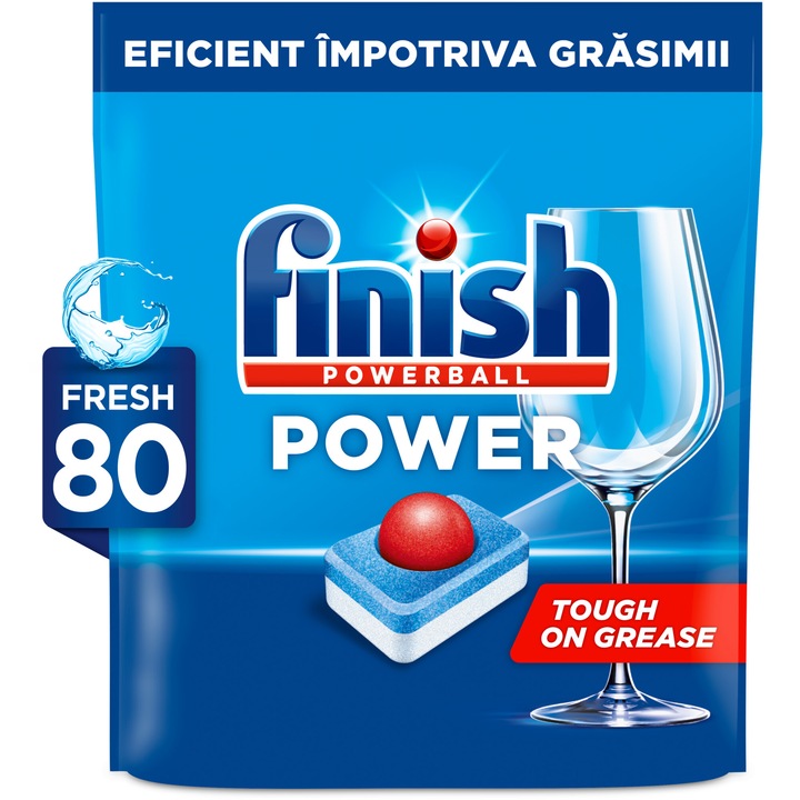Таблетки за съдомиялна машина Finish Power All in 1, 80 броя