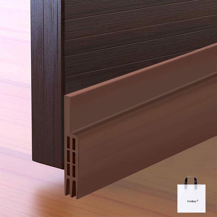 Ajtótömítő szalag, Crrkty, 5cm x 99cm, barna, PVC anyagú, öntapadós