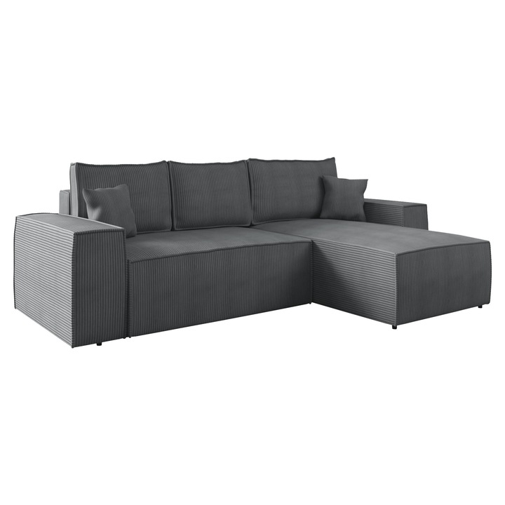 Coltar Maryn L Reiat, MIRJAN24, antracit, dreapta, 279x181x94 cm