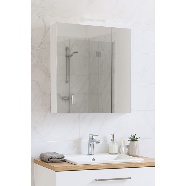 Oglinda baie cu dulap Badenmob Serena, soft-close, 55x15x55 cm