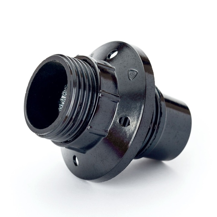 Soclu E14 cu inel cu surub, Negru, PVC, Inaltime 54mm, Diametru 27mm ORION