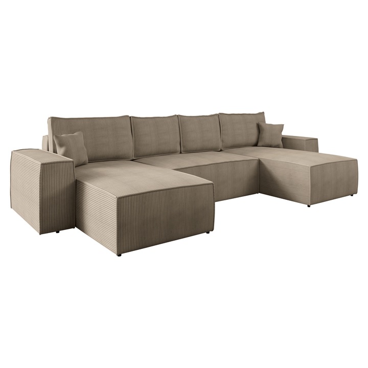 Coltar Maryn U Reiat, MIRJAN24, bej inchis, 370x181x94 cm