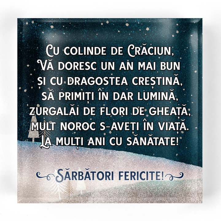 Placuta Sticla Craciun, Sarbatori Fericite, Bloom Atelier