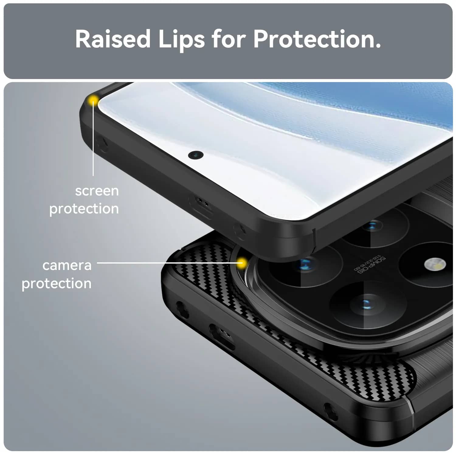 Husa pentru Xiaomi Redmi Note 14 Pro+ Plus Carbon Liquid Silicone negru