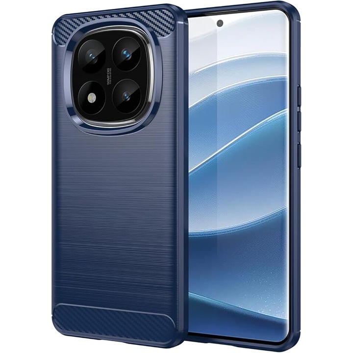 Кейс за Xiaomi Redmi Note 14 Pro+ Plus Carbon Liquid Silicone син