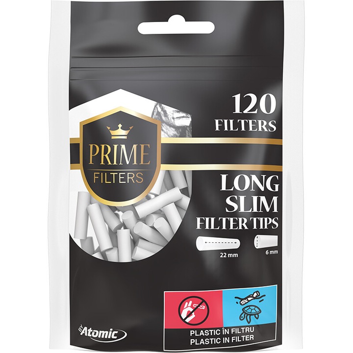 Filtre tigarete Prime Filters Slim Long 6X22mm, 120buc/punga