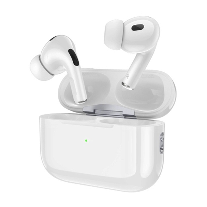 In-ear True Wireless слушалки, с вграден микрофон, OPTIM SOLUTION, Bluetooth 5.4, Optim HD стерео звук, интуитивно сензорно управление, стабилна свързаност, за спорт, музика, разговори, бели