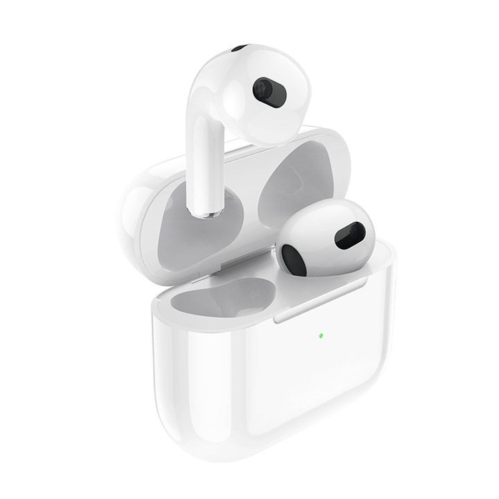 In-ear True Wireless слушалки с вграден микрофон, OPTIM SOLUTION, Bluetooth 5.4, оптимален стереозвук, дълга автономност, интуитивно сензорно управление, стабилна връзка, за спорт, музика, разговори, бели