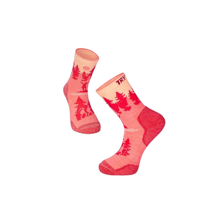 Туристически чорапи Capricorn от алпийска мериносова вълна, Сив., Розово, 43-46