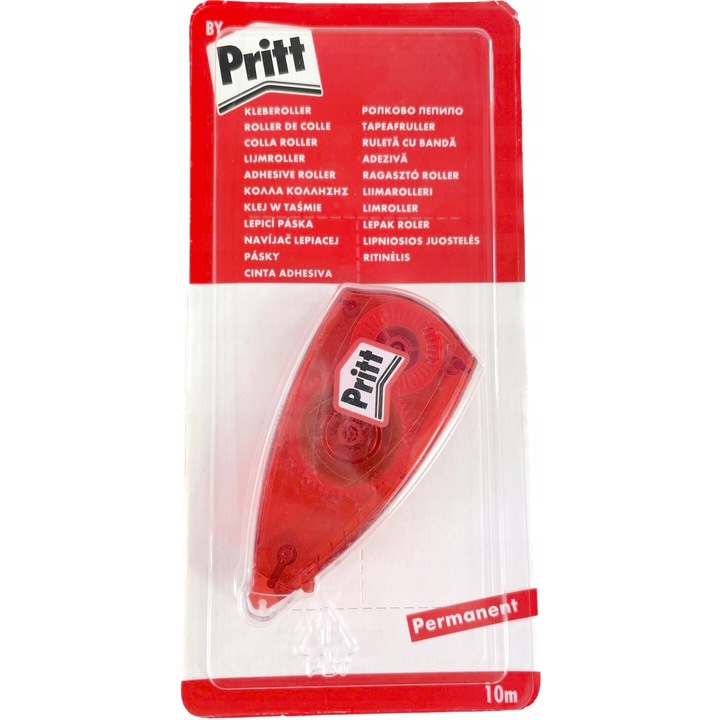 Banda adeziva, Pritt, 10m, transparent, aplicare usoara, mecanism de reglare