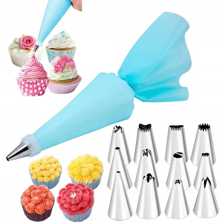 Комплект за украса на торта, World Case, силикон, 12 глави, 17x30см