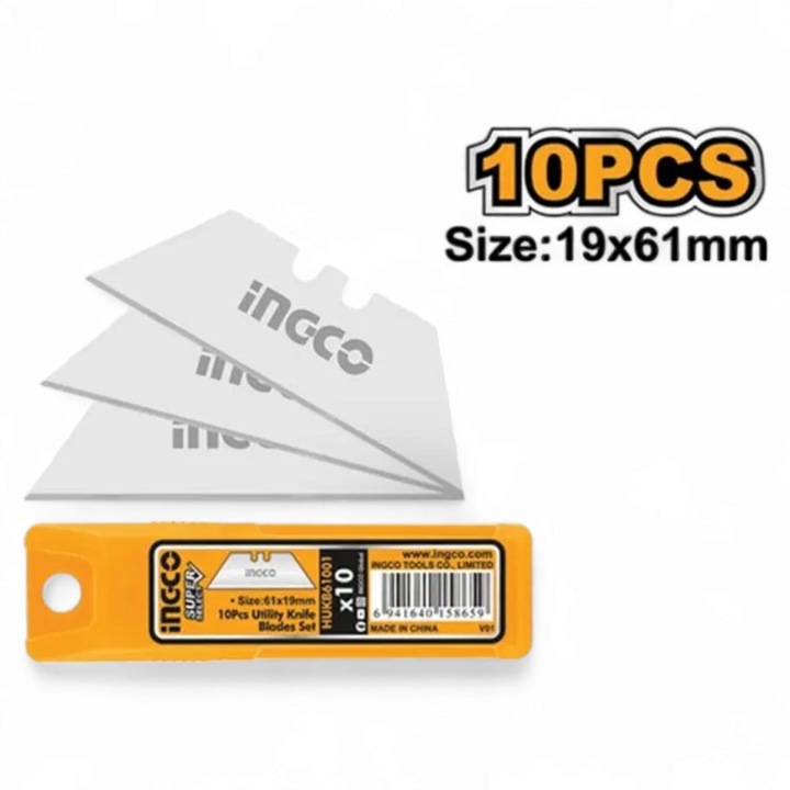 Set lame cutter, INGCO, trapezoidale, 61x19mm, 10 buc