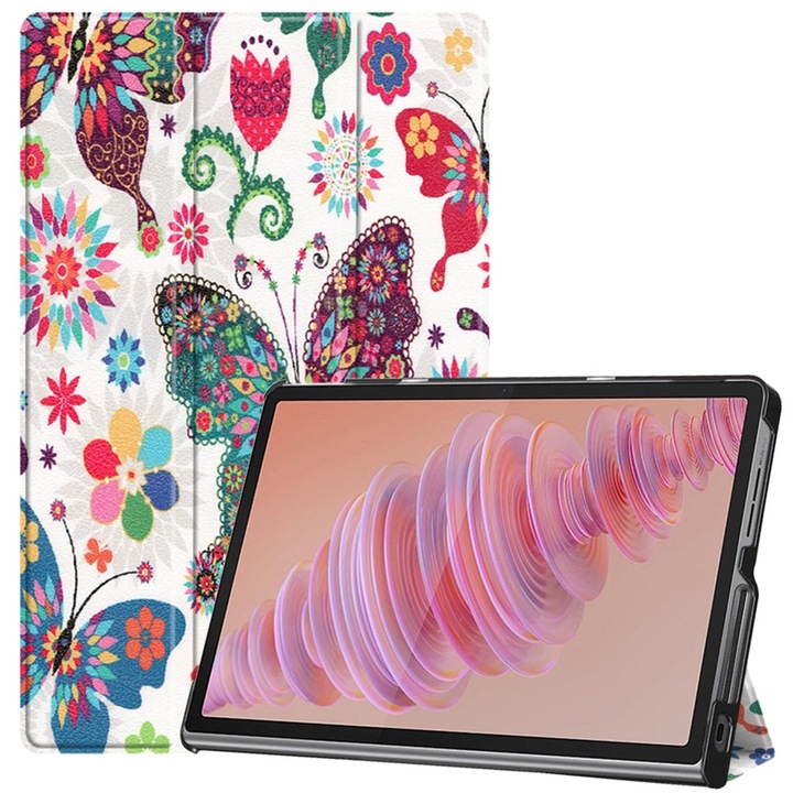 Husa Cu Grad Ridicat de Protectie pentru Lenovo Tab Plus, A1, MicroTwine, Butterfly