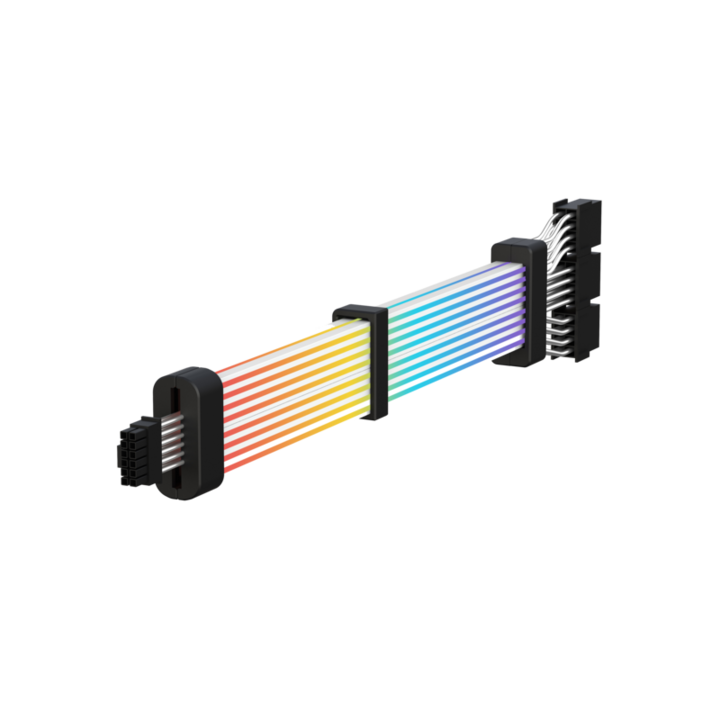 Cablu adaptor Gamemax pentru alimentare placa video 3x 8pini PCIe la 1x 12VHPWR, Negru, iluminare ARGB