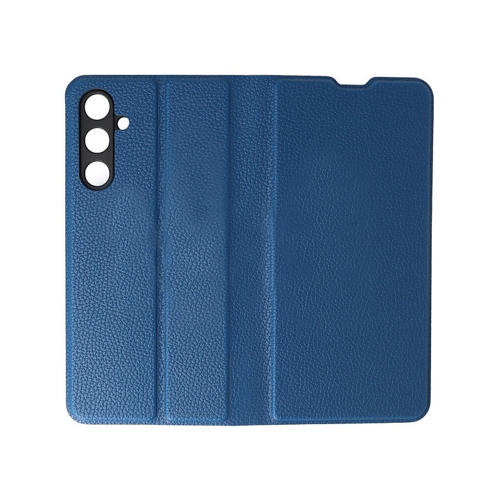 Husa EcoLeather Flip Samsung Galaxy A25, Tip Carte, Piele Ecologica, Anti-Alunecare, Anti-Amprente, Anti-soc, Protectie Completa, Placuta la atingere, Albastru Inchis