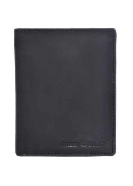 Portofel pentru Barbati, Greenburry, din piele naturala, RFID, "Vintage", 9x12cm, Negru