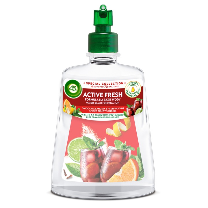 Резерва Air Wick, Sangria за освежител за въздух, Автоматичен спрей без аерозоли, 228 мл