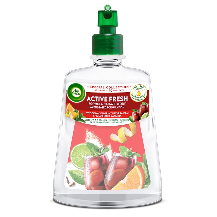 Резерва Air Wick, Sangria за освежител за въздух, Автоматичен спрей без аерозоли, 228 мл